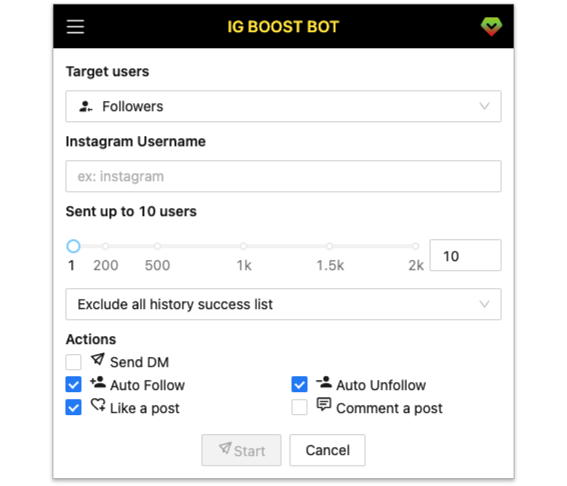 IG Boost Bot Screenshot